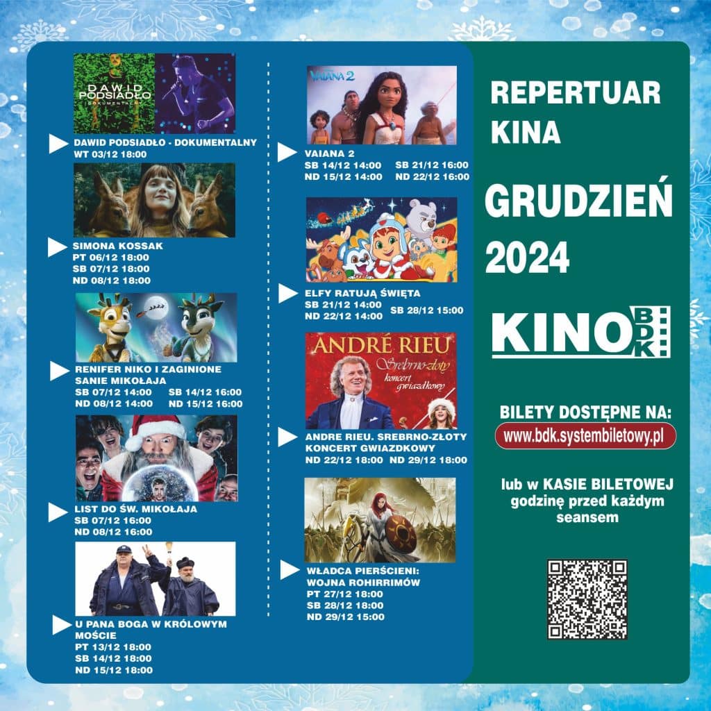 Kino grudzień 2024 BDK Lesko