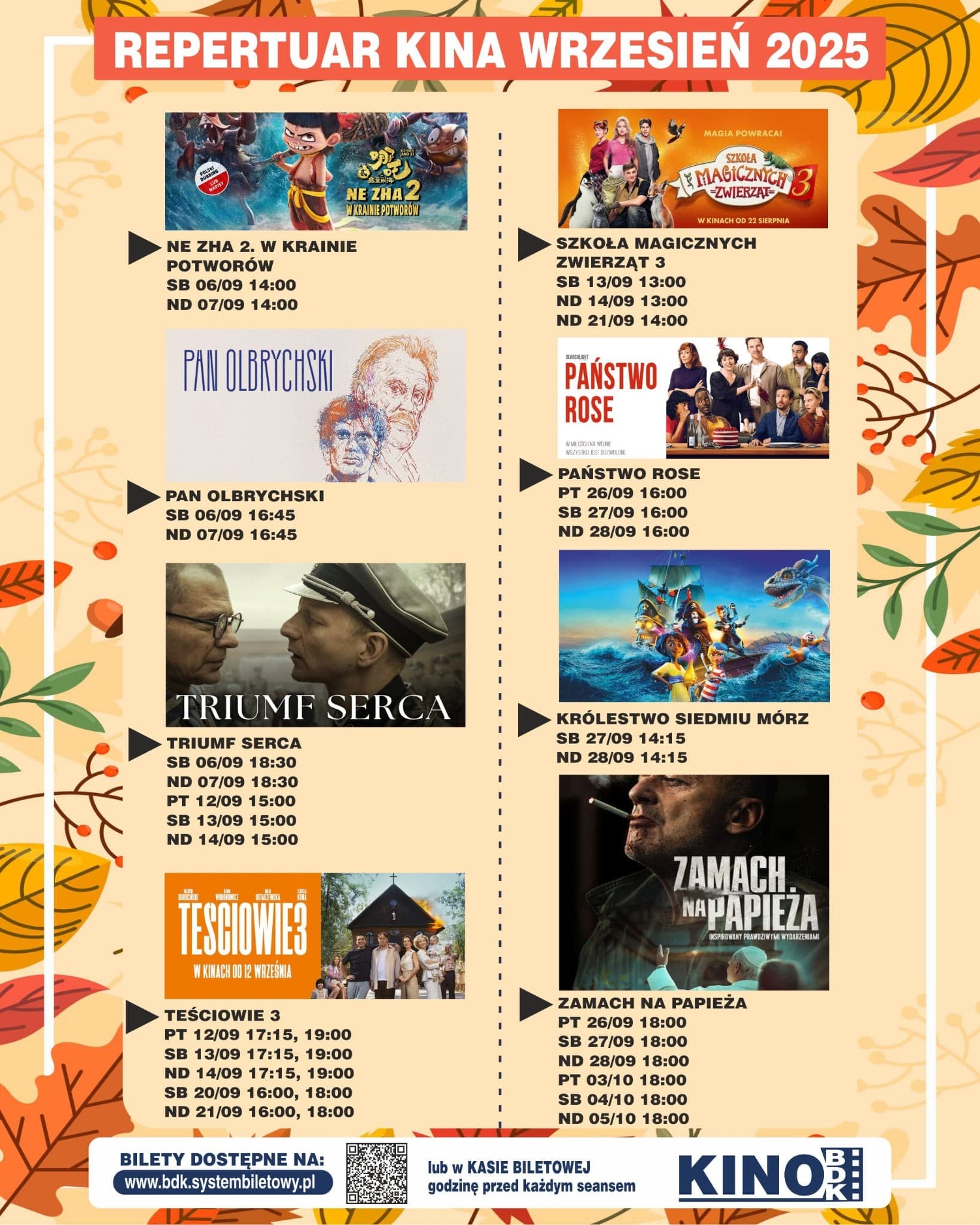 Kino BDK Lesko. Repertuar na wrzesień 2025 r.