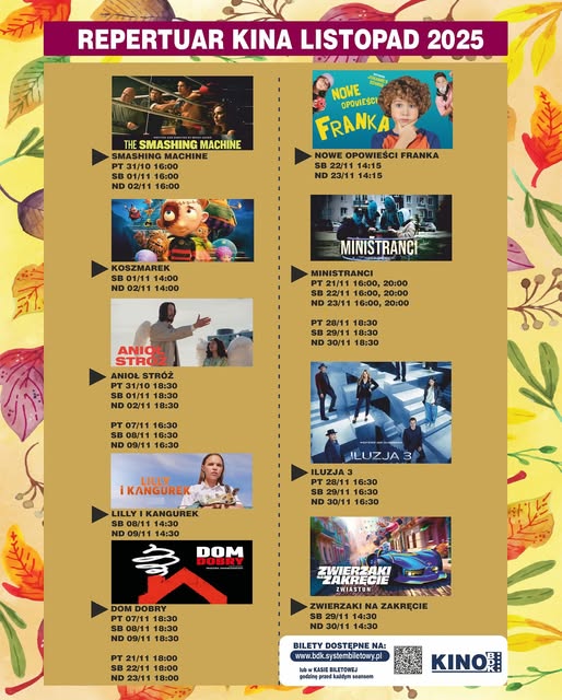 Kino BDK Lesko. Repertuar na listopad 2025 r.