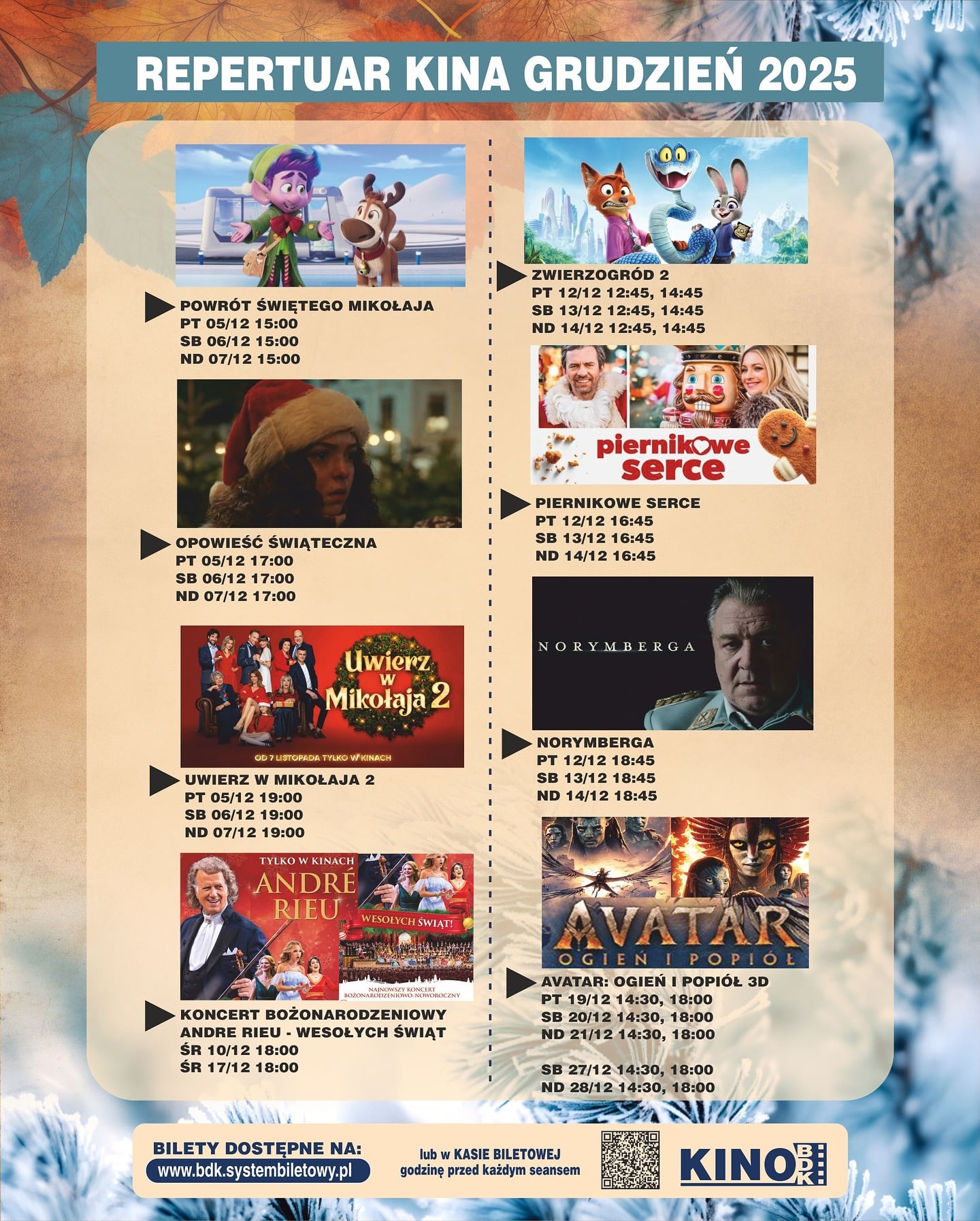 Kino BDK Lesko. Repertuar na grudzień 2025 r.